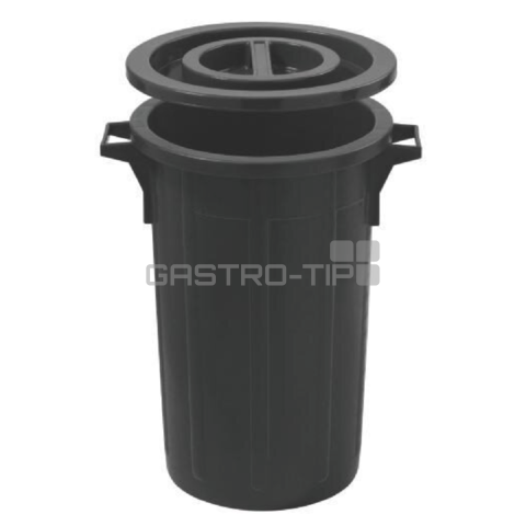 Koš na odpad s víkem 60 litrů - černá