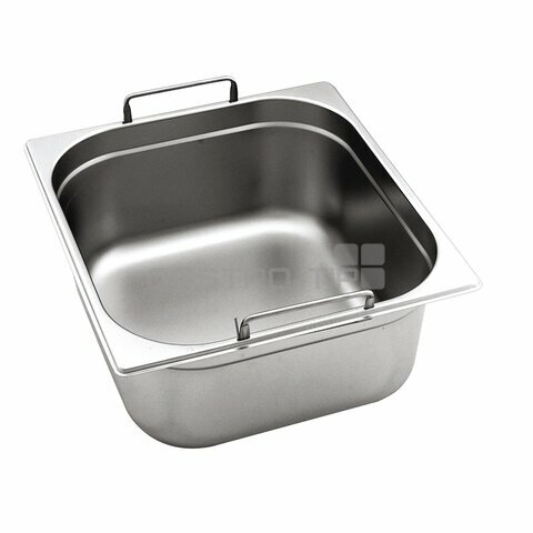 GN 2/3 (h=150 mm) nerezová plná s uchy OPTINOX