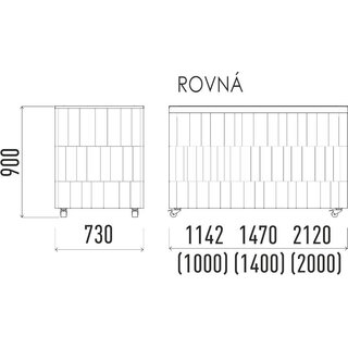 Neutrální pracovní modul rovný 1400 NE